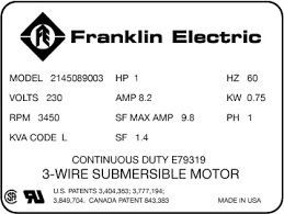 Service Factor And Service Factor Amps Franklin Aid
