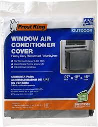 While rain per se probably won't damage your air conditioning unit, high winds that accompany it may cause falling objects like tree branches that damage the condenser fan grille or deposit leaves and other debris inside. Amazon Com Thermwell Frost King Ac2h Outside Window Air Conditioner Cover 18 X 27 X 16 Inch 18 X27 X16 X6 Mil Fits Up To 10 000 Btu 18 X 27 X 16 Gray Home Improvement