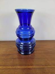 Vintage Cobalt Blue Beehive Vase