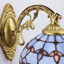 Stained Glass Wall Light Blue Baroque