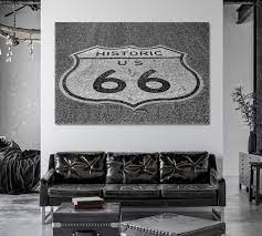 Route 66 Canvas Man Cave Wall Decor