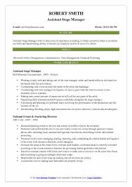 Assistant Stage Manager Resume Samples Qwikresume
