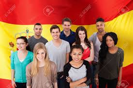 In fact the spanish work for. Happy Multi Ethnic Group Of People Standing In Front Of Spain Stock Photo Picture And Royalty Free Image Image 37024690