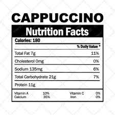 cappuccino nutrition facts svg png eps