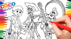 This exciting story is about the colorful holiday of the day of the dead. Disney Coco Coloring Pages How To Color Coco Dante Hector And Ernesto New Disney Movie Youtube