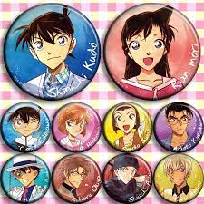 1pc 58mm Detective Conan Case Closed Kudou Shinichi Haibara Ai Badges  Brooch spilla Broche|Brooches