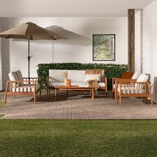 Spindle Solid Wood Outdoor Sectional