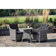 Luxury Rattan Bistro Set In Pebble By