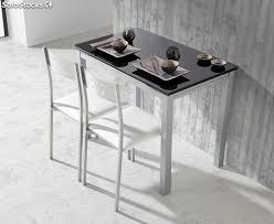 Los catálogos de mesas de cocina de las tiendas online exhiben un abanico de mesas circulares de los. Mesa De Cocina Extensible Sintra Cristal Negro
