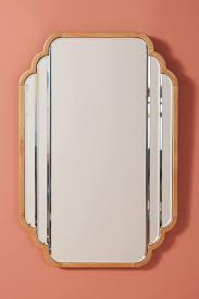Soho Oak Art Deco Beveled Wall Mirror