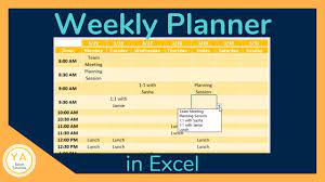 how to make a weekly schedule in excel