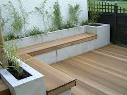 bench seating area backyard landscaping