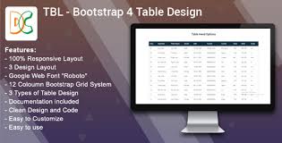 tbl bootstrap 4 table design