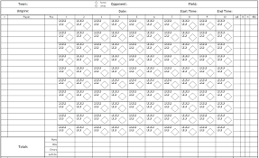 Printable Baseball Scorecard Template Softball Score Sheet Scorebook