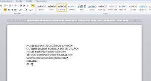 trabalho no microsoft word 2010