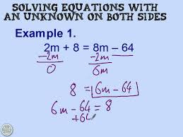 solving equations with an unknown on