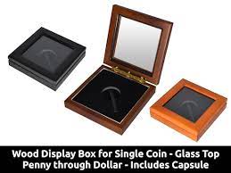 Wooden Display Box For Single Coin With