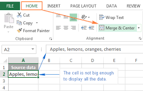 merge and combine cells in excel