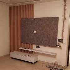 Brown Wooden Bedroom Tv Wall Unit