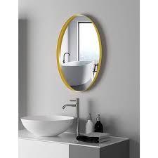 Oval Metal Frame Gold Mirror