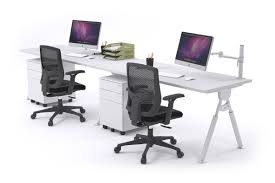 Both workspaces are nicely separated, each with a convenient niche to ensure that neither person. 2 Person Workstation Bench Ergonomic Desk Run White Leg Computer Office Desk