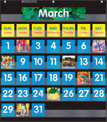 Scholastic Monthly Calendar Pocket Chart Black