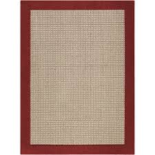 mainstays traditional faux sisal border red indoor area rug 5 x 7