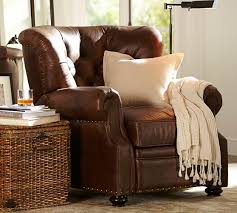 pottery barn leather recliners