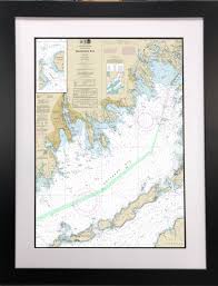 Framed Buzzards Bay Nautical Chart