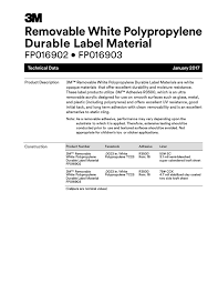 3m removable label material fp016902