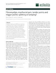 Pdf Fibromyalgia Myofascial Pain Tender Points And