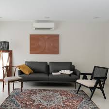 living room with designer sofa