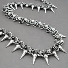 Seriously Spiked Wallet Chain Silver