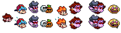 Pico's story began in his own series on newgrounds in the late 90's, but as friday night funkin' grew in popularity, he became. Friday Night Funkin Icons Sprite By Thespeedhedgehog On Deviantart