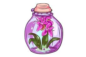 Cartoonish Icon Of A Flower In A Vase