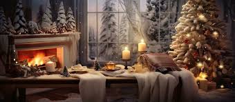 A Room With A Fireplace Decorated With