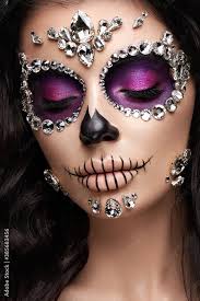 portrait of a woman with sugar skull