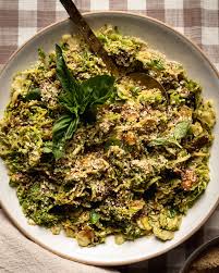 shaved brussels sprouts with pesto