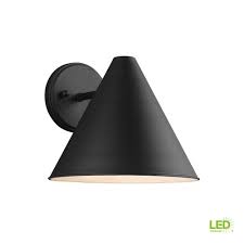 Sea Gull Lighting Crittenden 1 Light Black Outdoor 8 5 In Wall Lantern Sconce With Led Bulb 8538501en3 12 The Home Depot