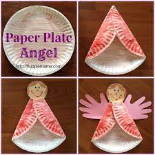 christmas kids craft paper plate angel