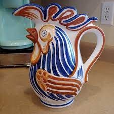 Vintage Daruta Rooster Pitcher Jug Hand Painted Pottery Italy 10.5 | eBay