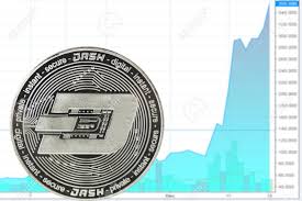 Coin Cryptocurrency Dash On The Background Chart