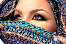 beautiful woman arabian makeup veil