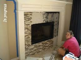 replacing tile around fireplace