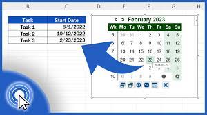 how to insert a calendar in excel the