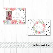 Printable The Avery Floral Watercolor Baby Girl Photo
