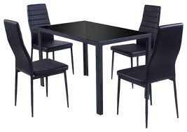 kitchen dining set glass metal table
