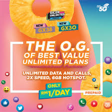 All plan upgrades, new plan or device bundle purchases must be activated via the online store to secure a purchase receipt. U Mobile The Real O G Of The Best Value Unlimited Prepaid Plans Just Got Gilerrr Er With Gx30 Gx38 Now From Only Rm1 Day You Can Enjoy Unlimited Data Calls Plus
