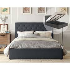marco queen gas lift fabric bed frame