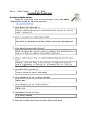 bill nye nutrition video worksheet docx